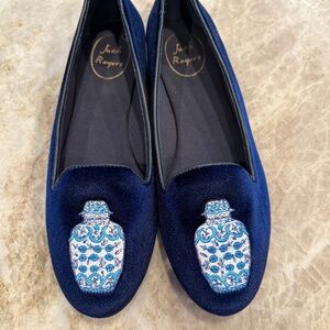 Jack Rogers Navy Chinoiserie Flats